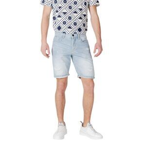 Antony Morato Ripped Denim Shorts Distressed Men Light Blue